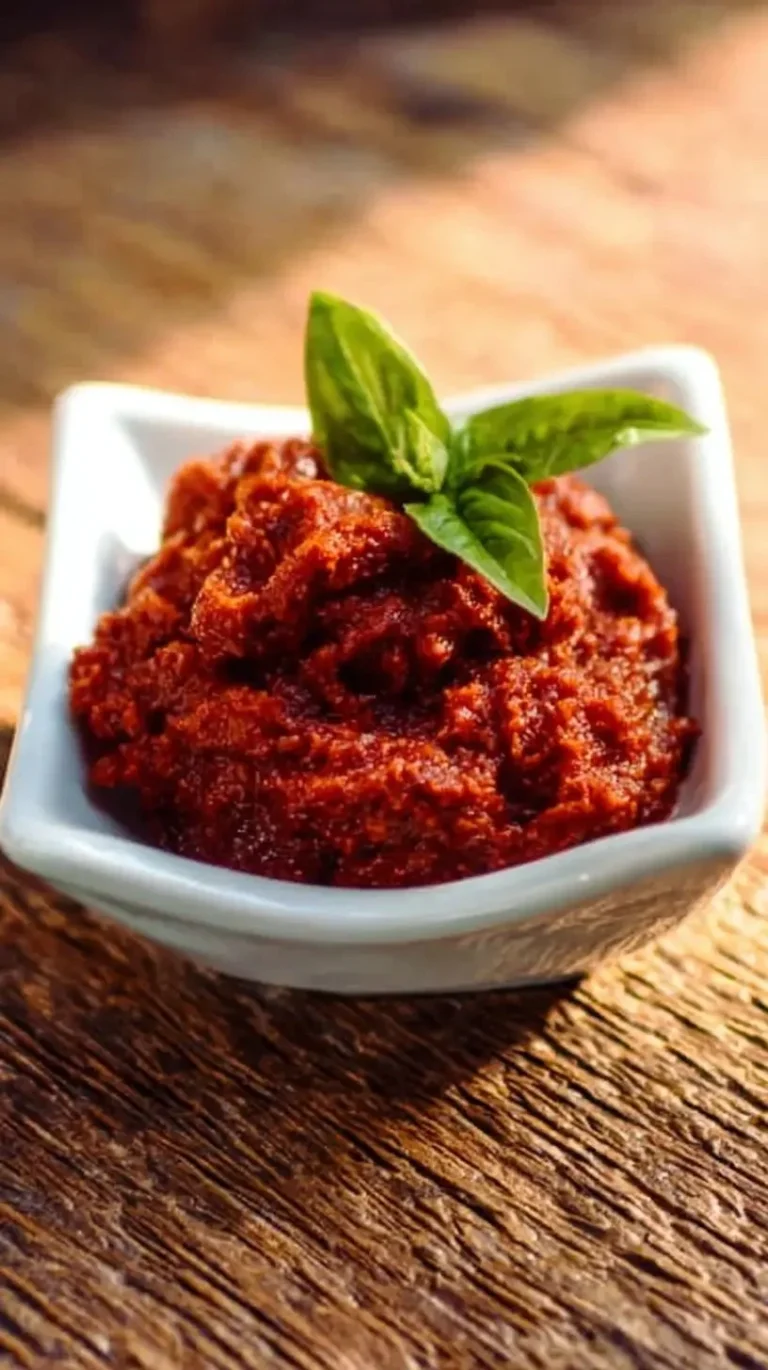 Caviar de tomates séchées en pot, prêt à être dégusté avec des toasts.