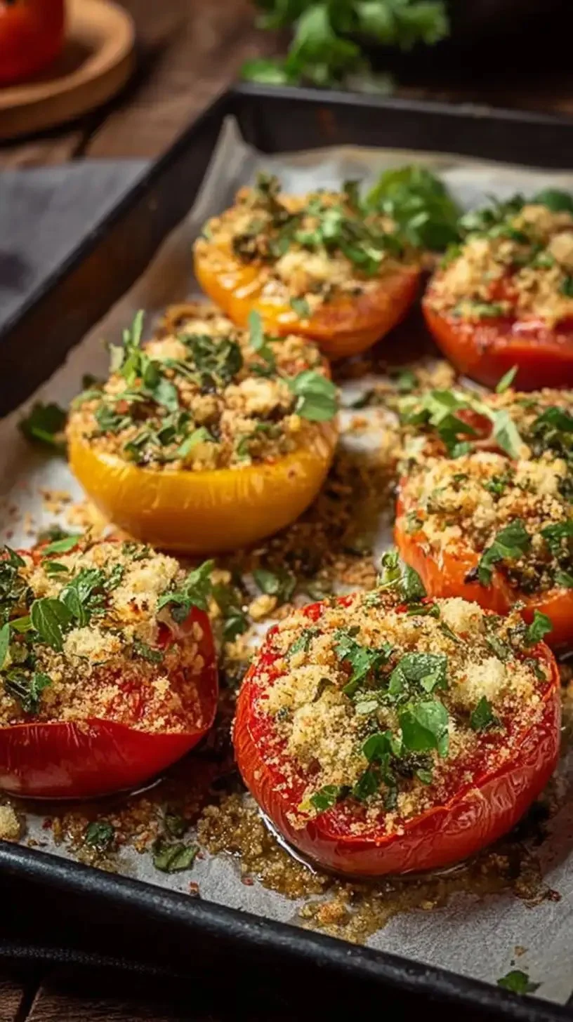 Tomates provençales garnies d'herbes et d'épices, un délice méditerranéen