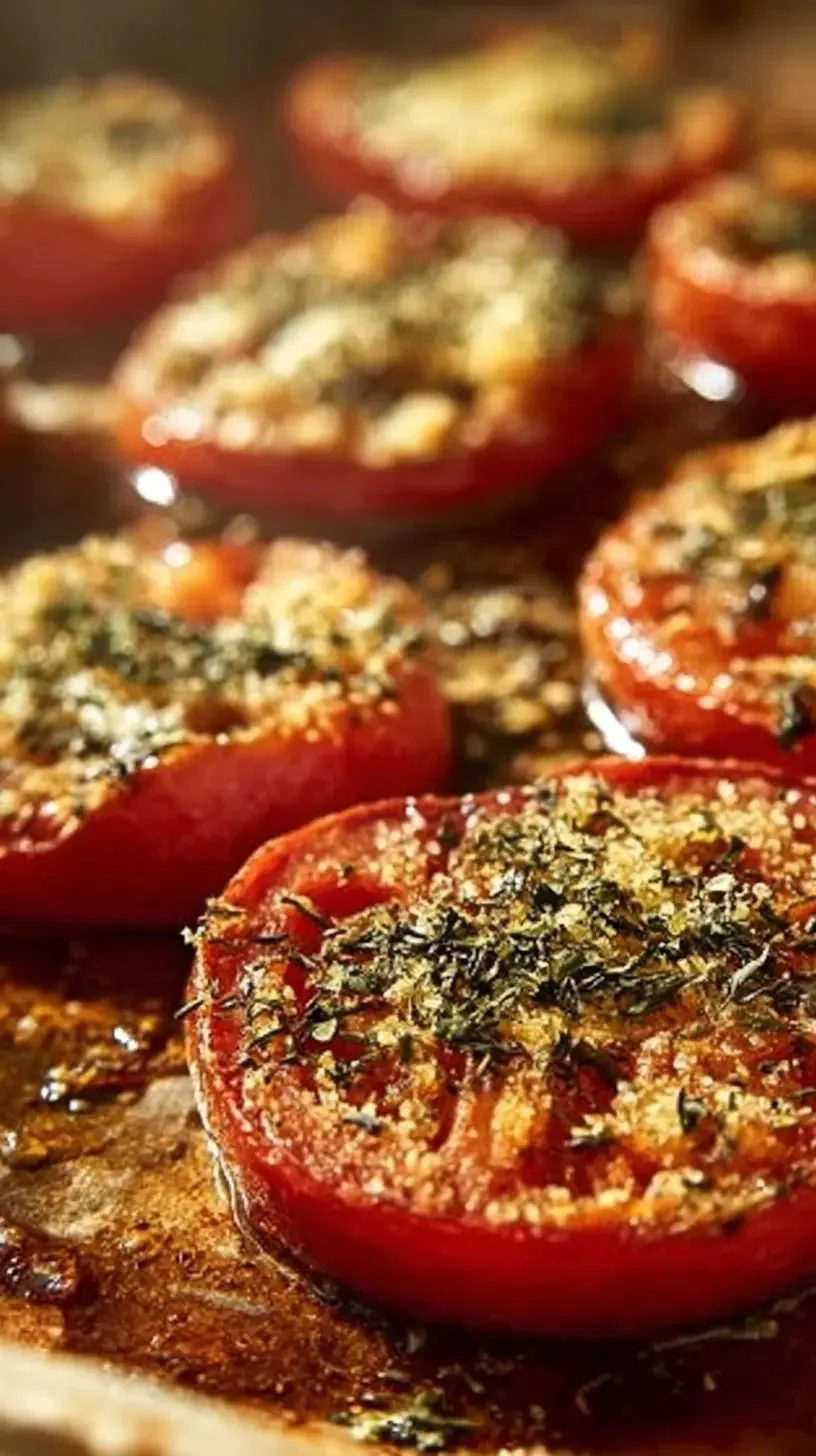 Tomates provençales garnies d'herbes et d'ail, plat traditionnel de la cuisine française.