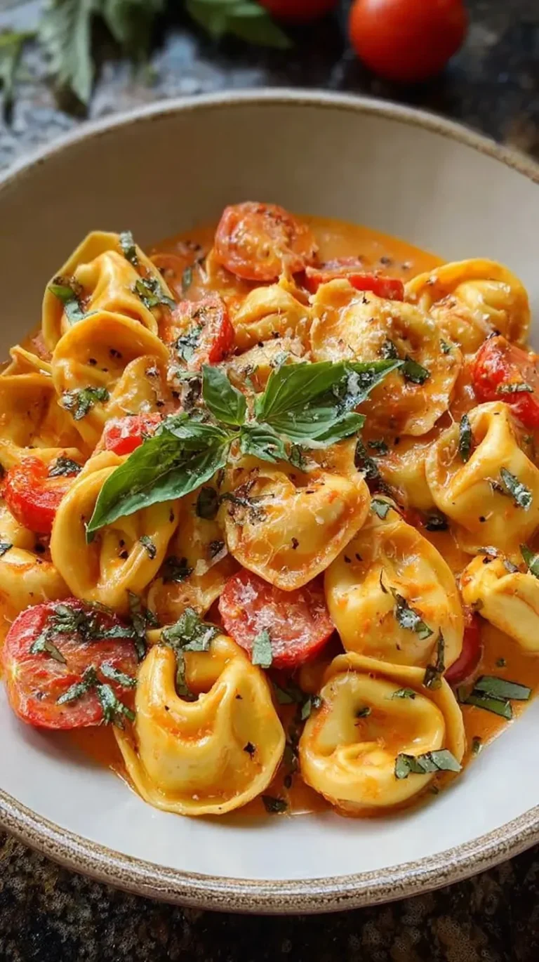 Tortellini Crémeux aux Tomates délicieusement garnis
