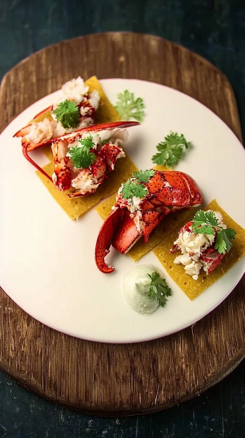 Tacos de homard sur pain de maïs savoureux et gourmet