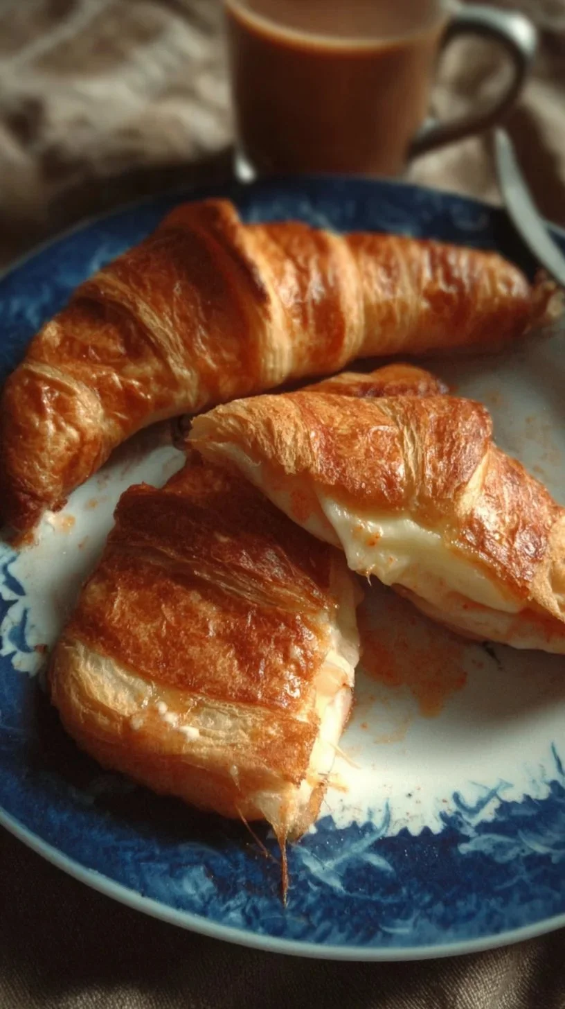 Croissants à la bisque de homards, délicieuses pâtisseries savoureuses.