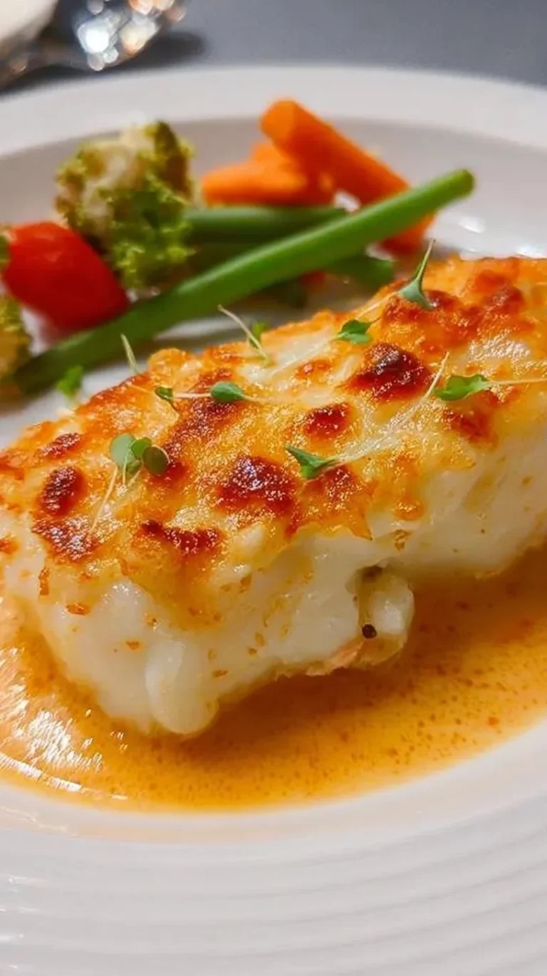 Filet de cabillaud accompagné d'un coulis de homard savoureux