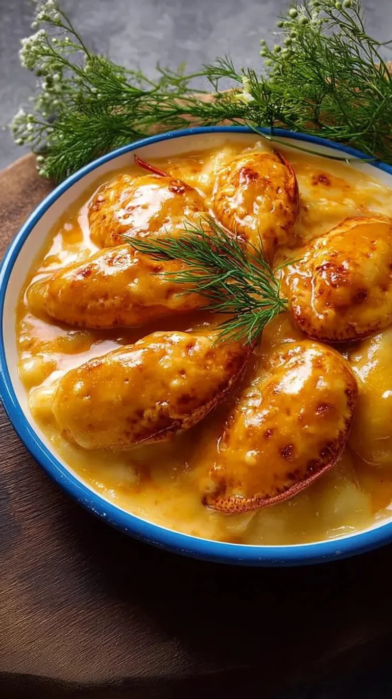 Gratin de quenelles à la bisque de homard, un plat délicieux et élégant.