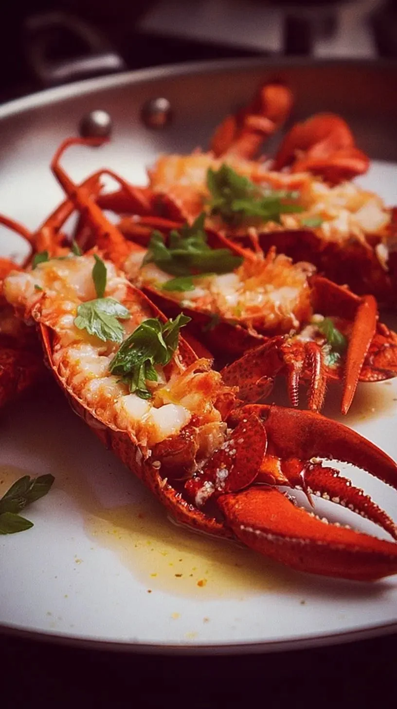 Plat de homard à l'américaine préparé avec sauce tomate et épices
