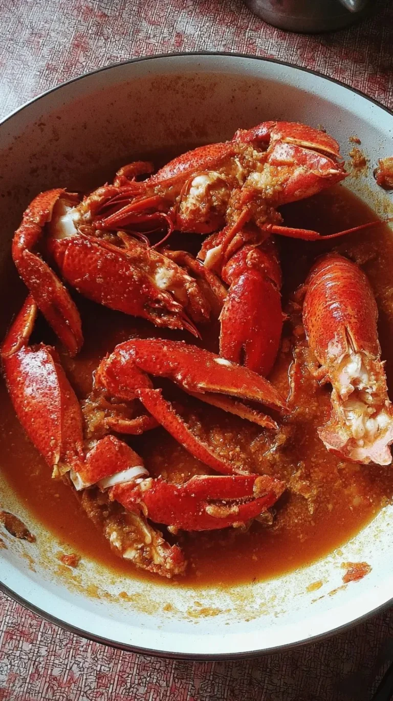 Plat savoureux de homard à l'américaine avec une sauce riche