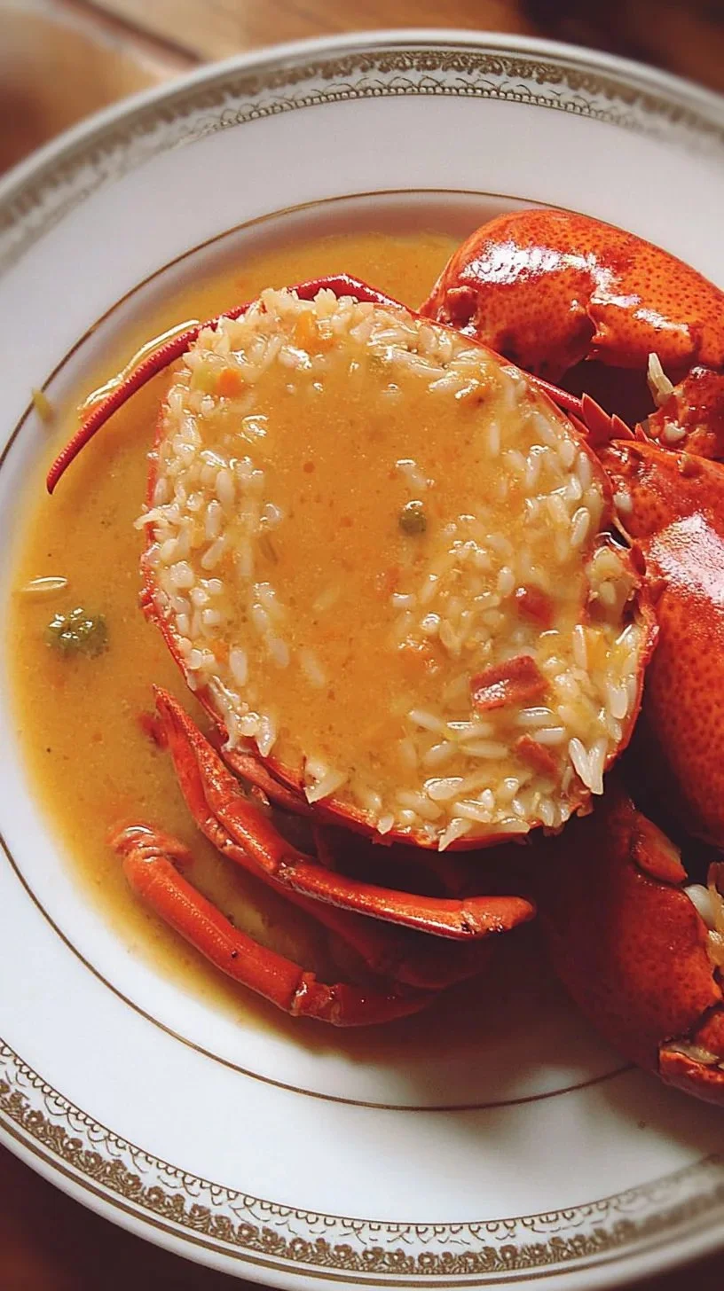 Homard à l'armoricaine, un plat traditionnel français préparé avec du homard.