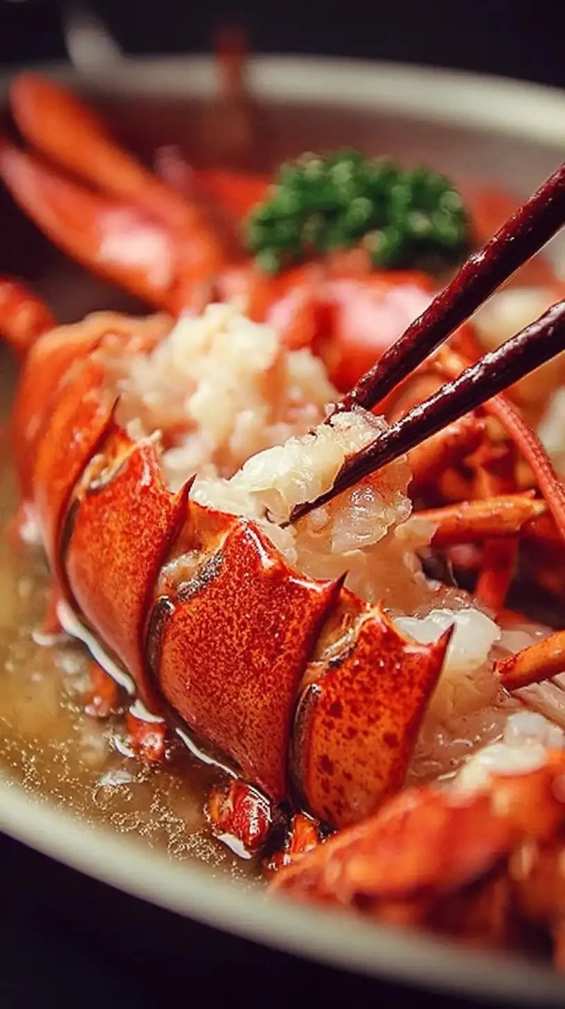 Homard au court-bouillon prêt à servir dans une assiette élégante.