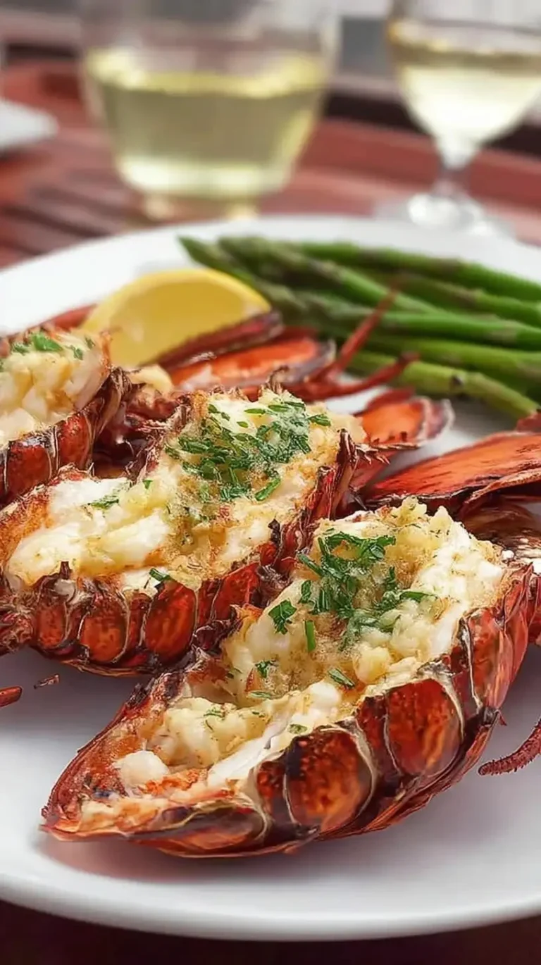 Plat de homard grillé au beurre corail, prêt à déguster pour les amateurs de fruits de mer.