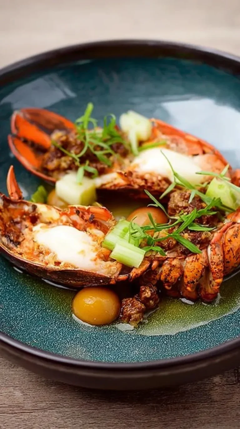 Homard grillé accompagné de céleri et châtaignes, recette de Pierre Chomet