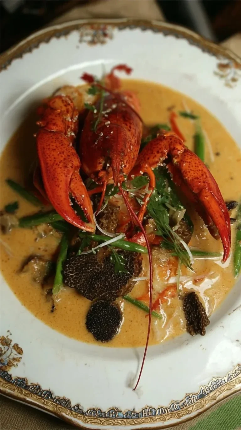 Recette de homard sauce aux morilles, un délice culinaire gourmet.