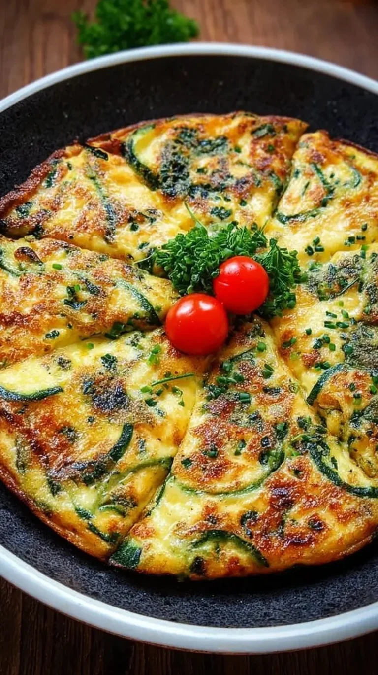 Omelette aux courgettes fraîchement cuisinée, un plat léger et savoureux