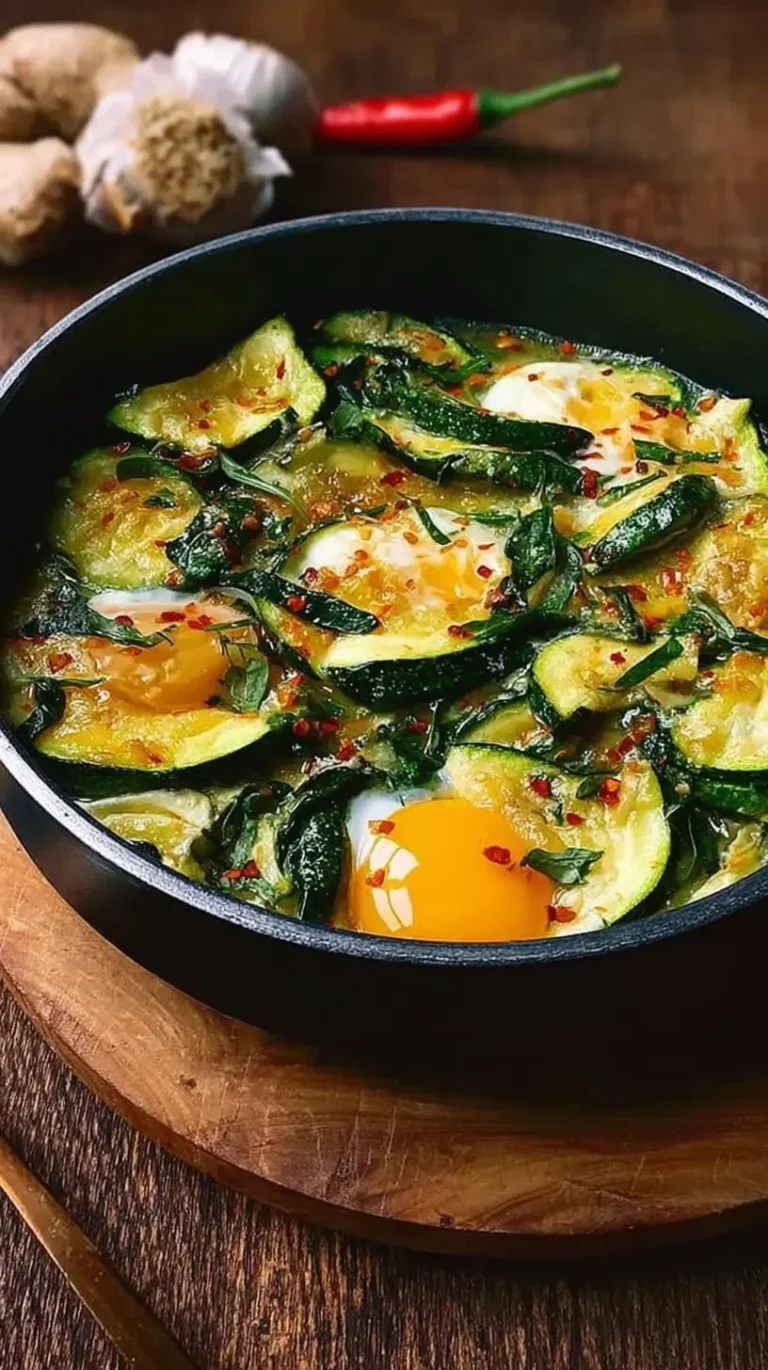 Poêlée de courgettes épicées aux oeufs savoureuse et colorée