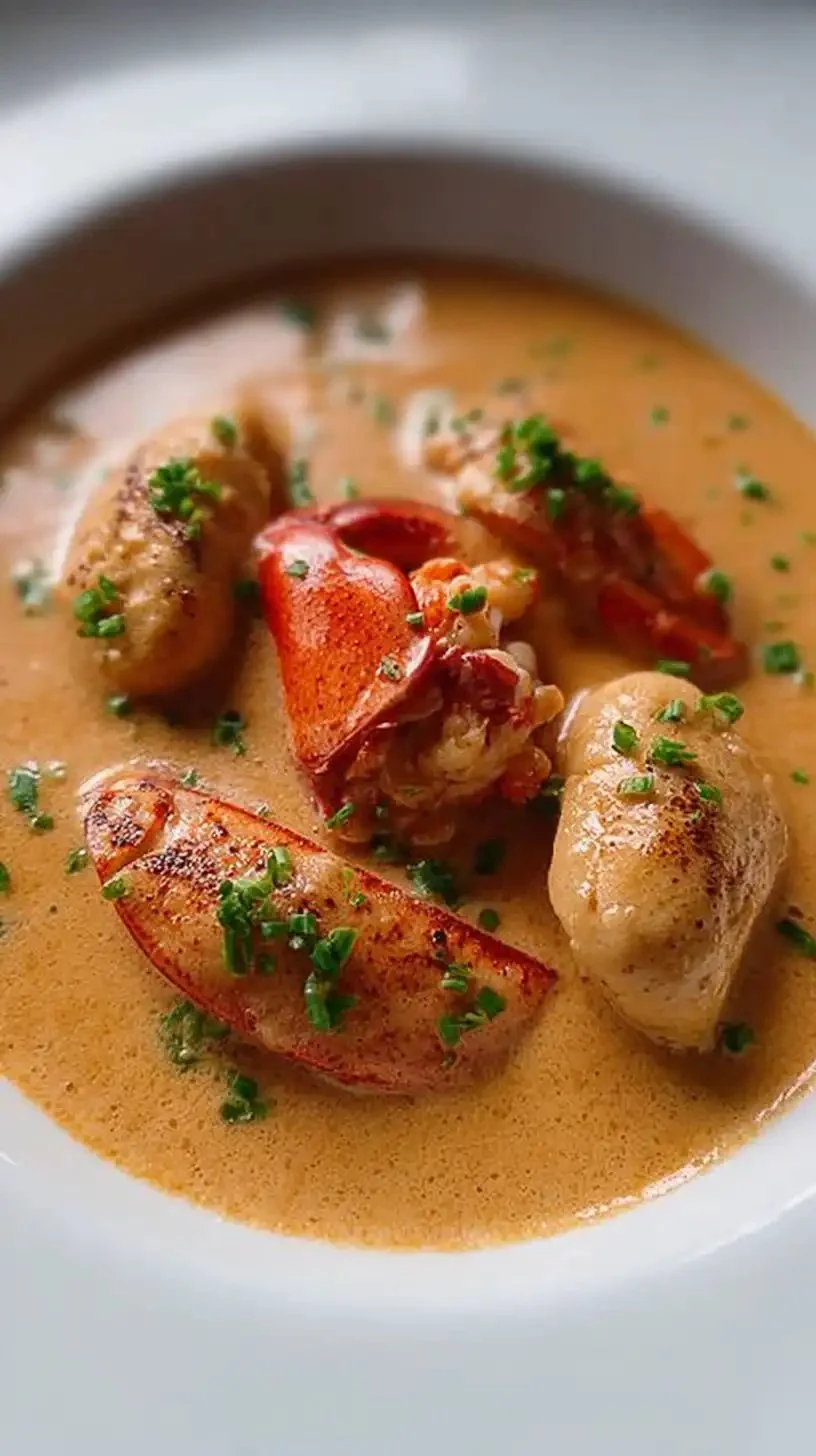 Plat de quenelles et bisque de homard préparé au Cookeo