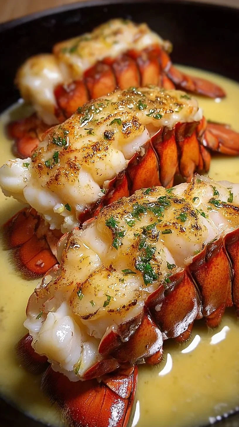 Queues de homard au beurre servies dans une assiette élégante