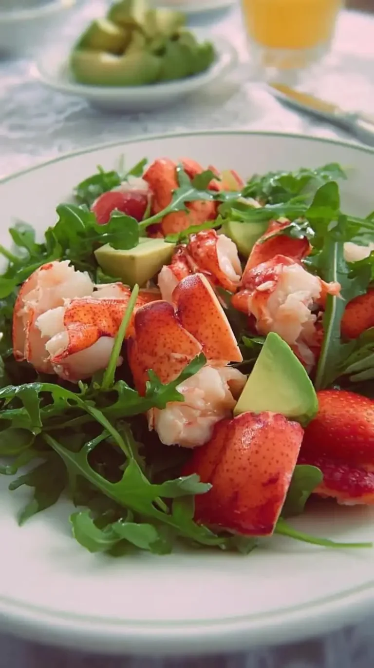 Salade de homard et roquette fraîchement préparée