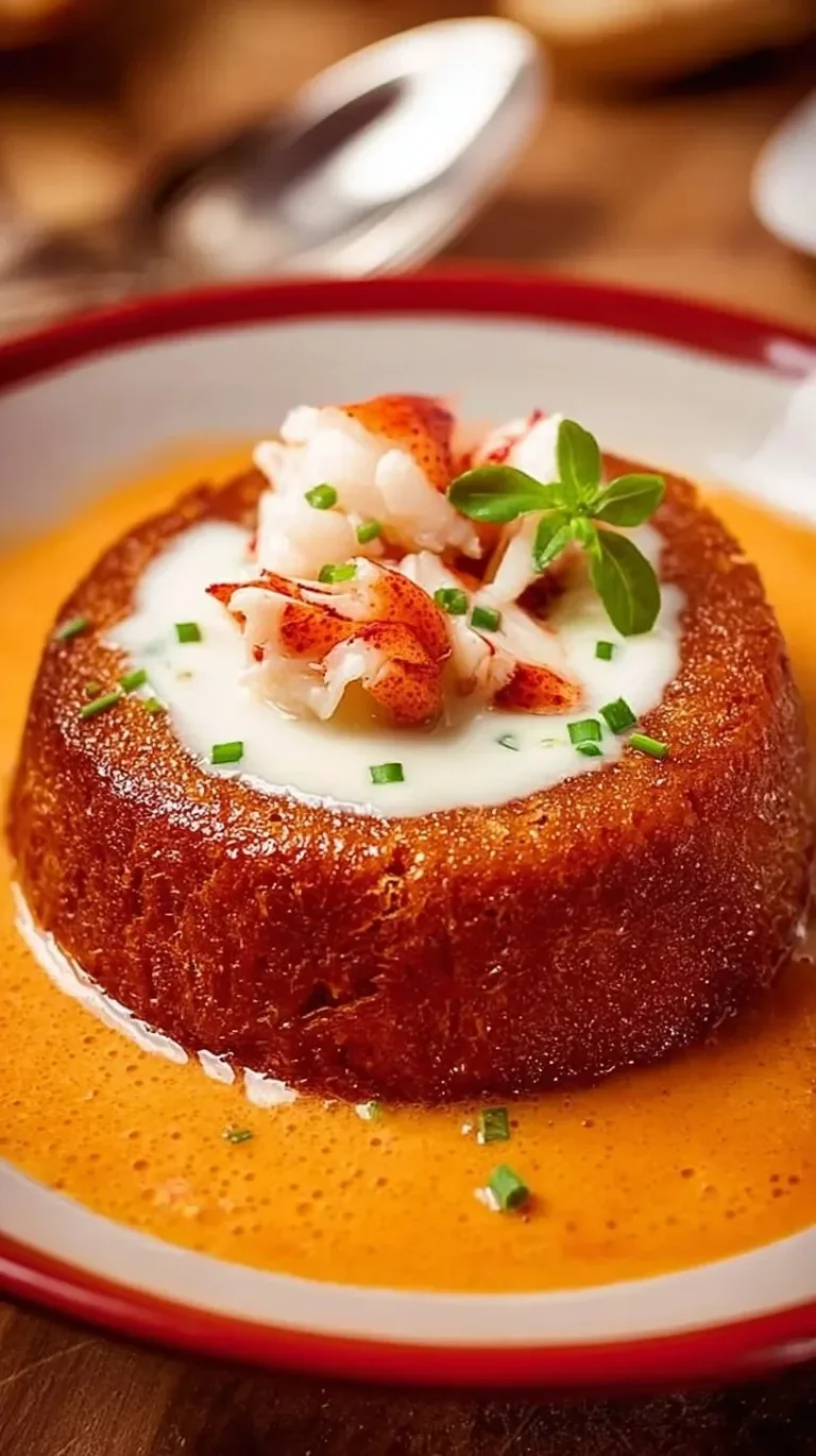 Savarin à la bisque de homard, un dessert gourmand et raffiné.