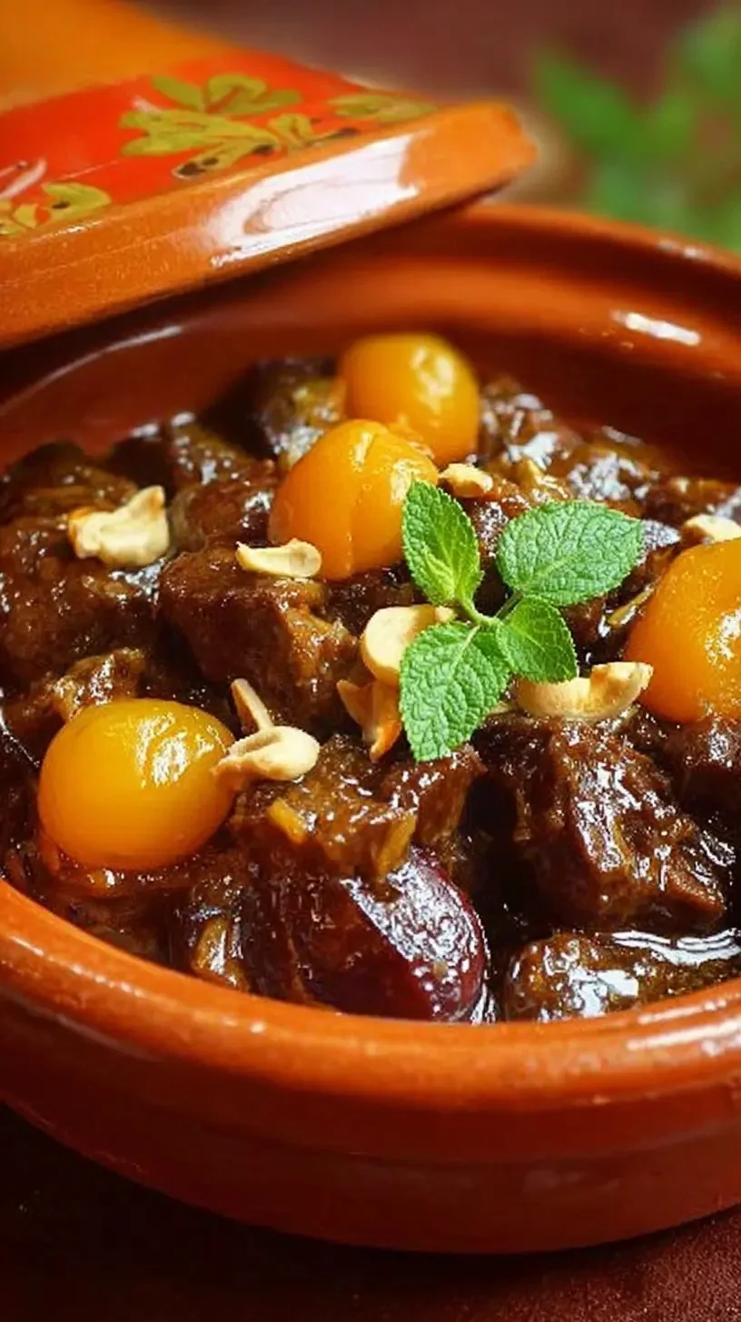 Tajine de bœuf aux mirabelles, un plat traditionnel marocain