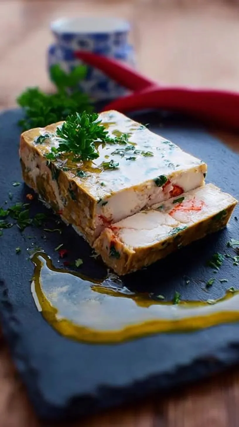 Terrine de sole au homard, un plat haut de gamme et savoureux.
