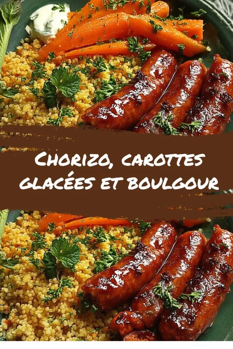 Plat de chorizo accompagné de carottes glacées et boulgour coloré