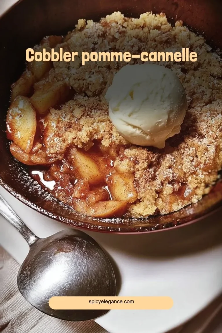 Cobbler pomme-cannelle frais et appétissant, avec pommes et cannelle au four.
