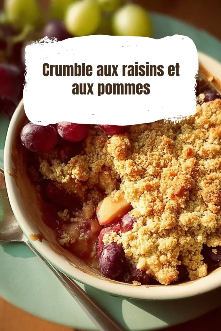 Crumble aux raisins et aux pommes, un dessert savoureux et réconfortant