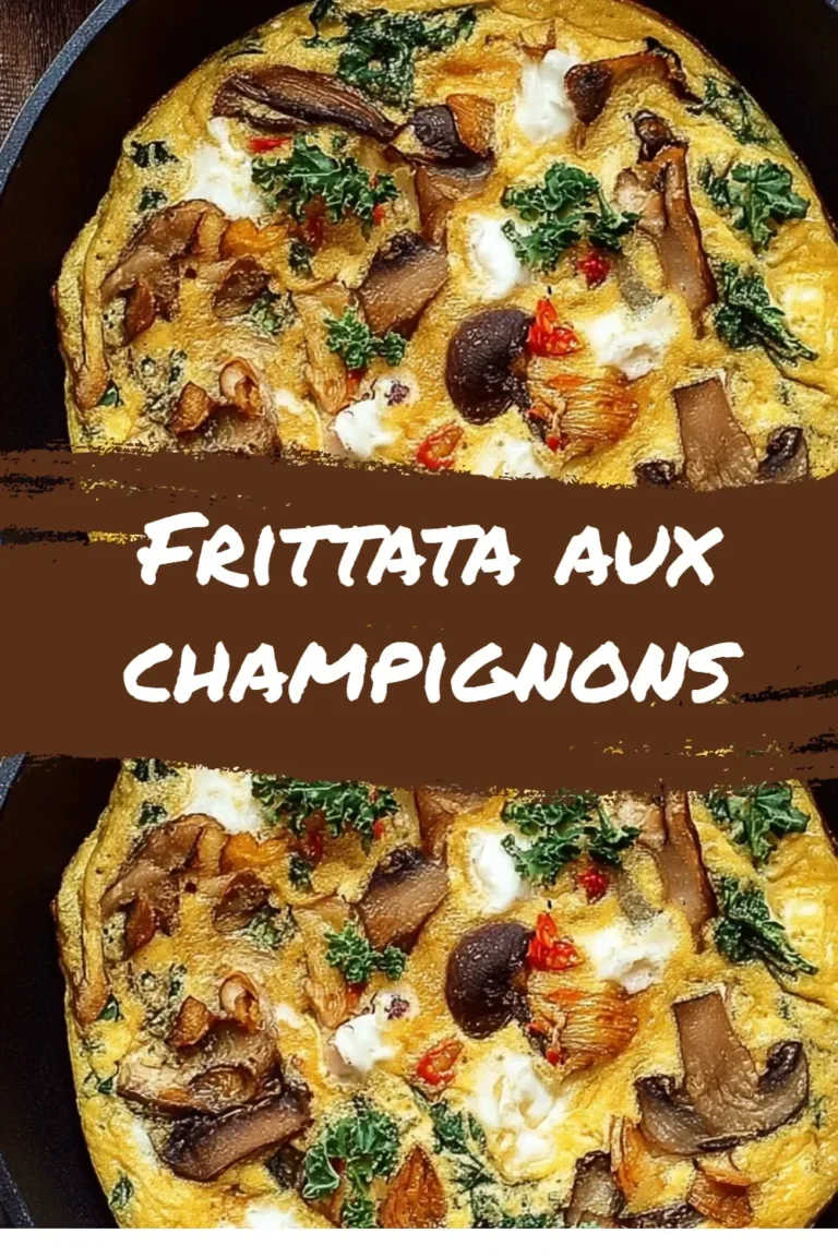 Frittata aux champignons, plat coloré et nutritif, prêt à être dégusté.
