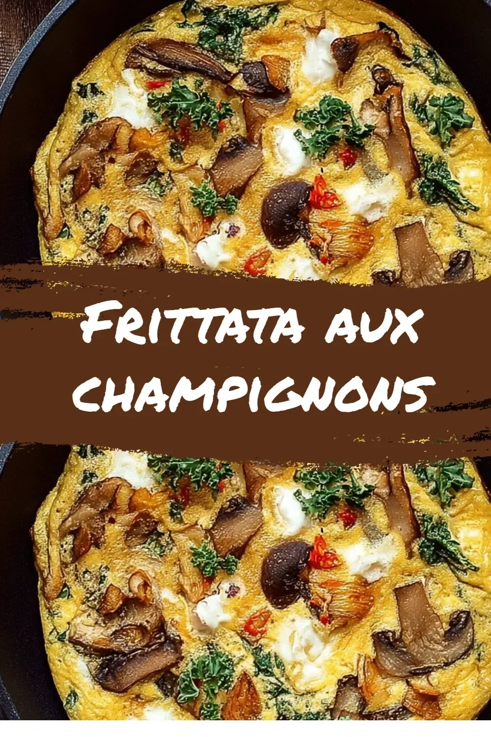 Frittata aux champignons, plat coloré et nutritif, prêt à être dégusté.