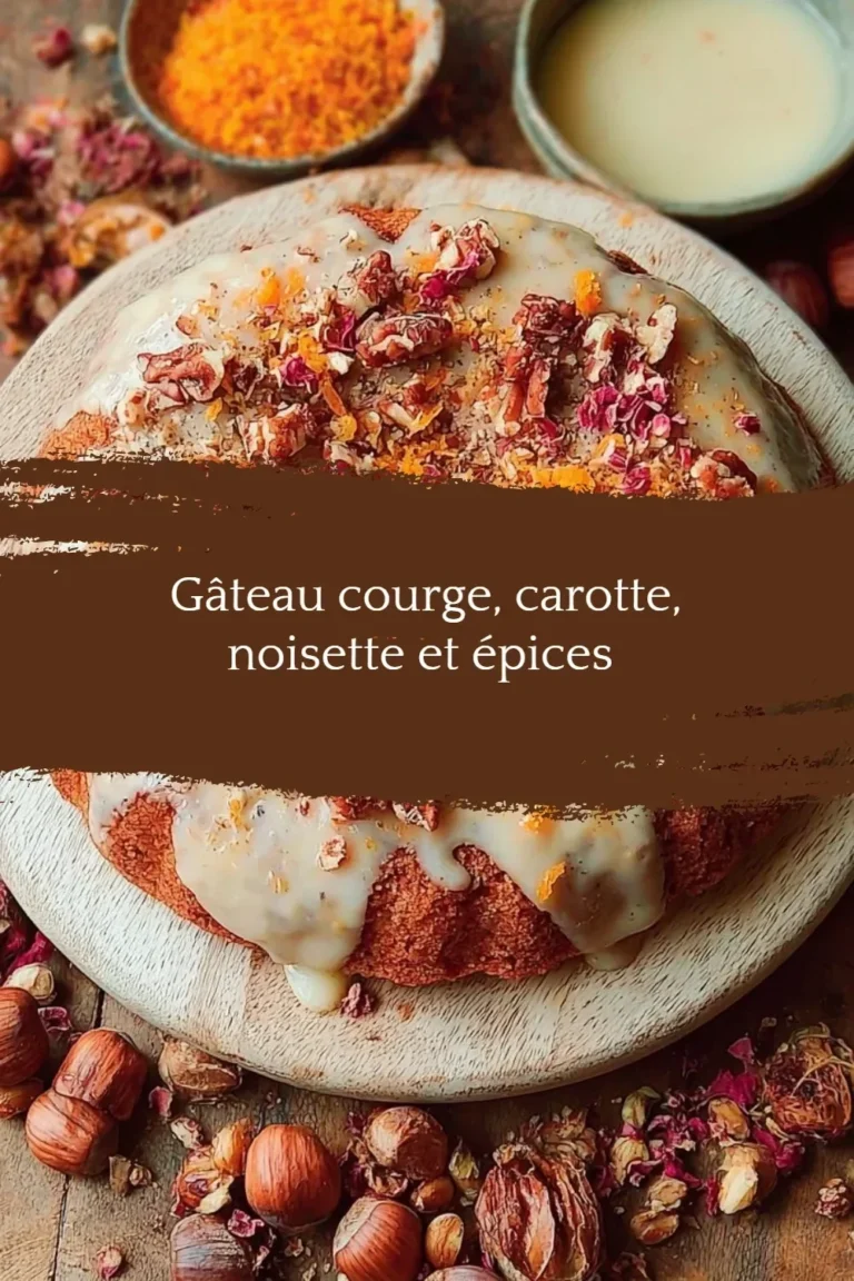 Gâteau courge, carotte, noisette et épices, un dessert savoureux et réconfortant.