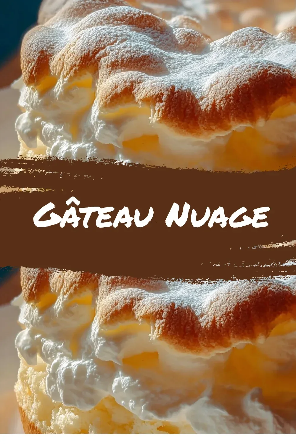Fluffy and delicious Gâteau Nuage cake on a white plate, perfect for celebrations.