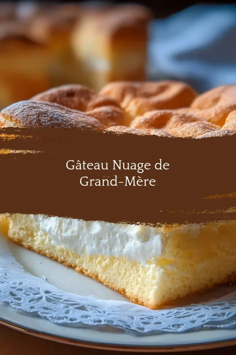 Gâteau Nuage de Grand-Mère, a fluffy cloud cake with nostalgic flavors.