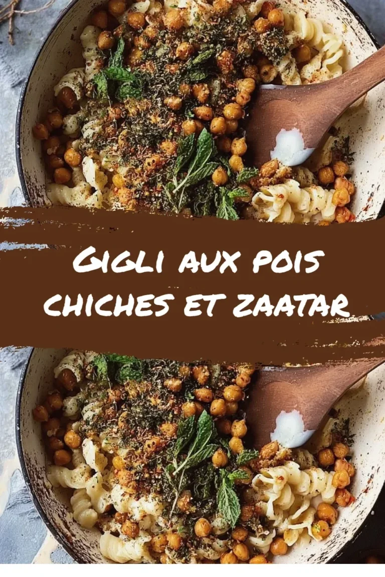 Plat de gigli aux pois chiches et zaatar, délicieux et savoureux.