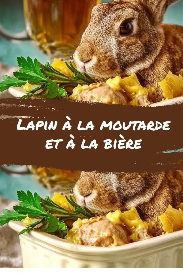 Recette de lapin à la moutarde et à la bière avec des ingrédients frais