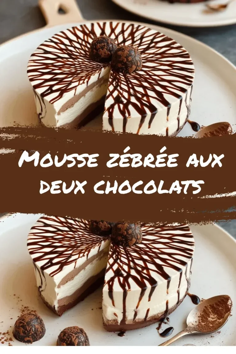 Delicious two chocolate zebra mousse dessert with a beautiful layered appearance.