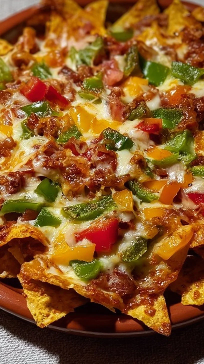 Nachos con carne y pimientos, una deliciosa opción para disfrutar.