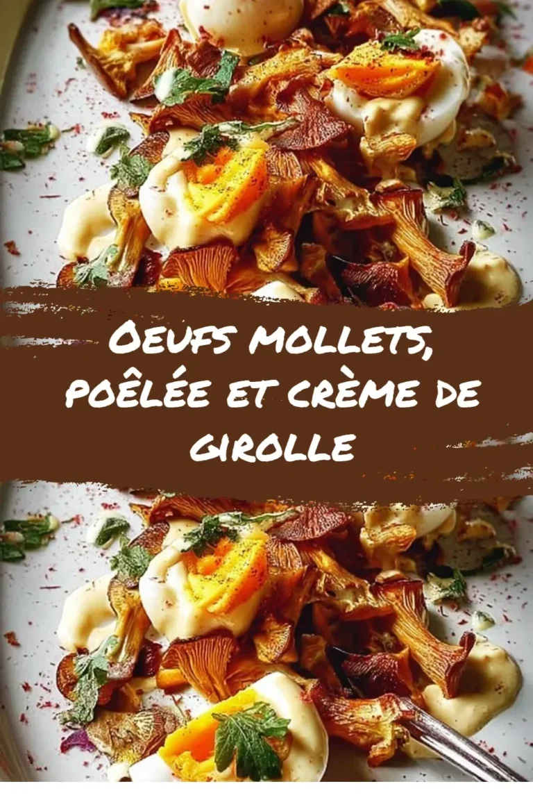 Oeufs mollets sur poêlée de girolles avec crème