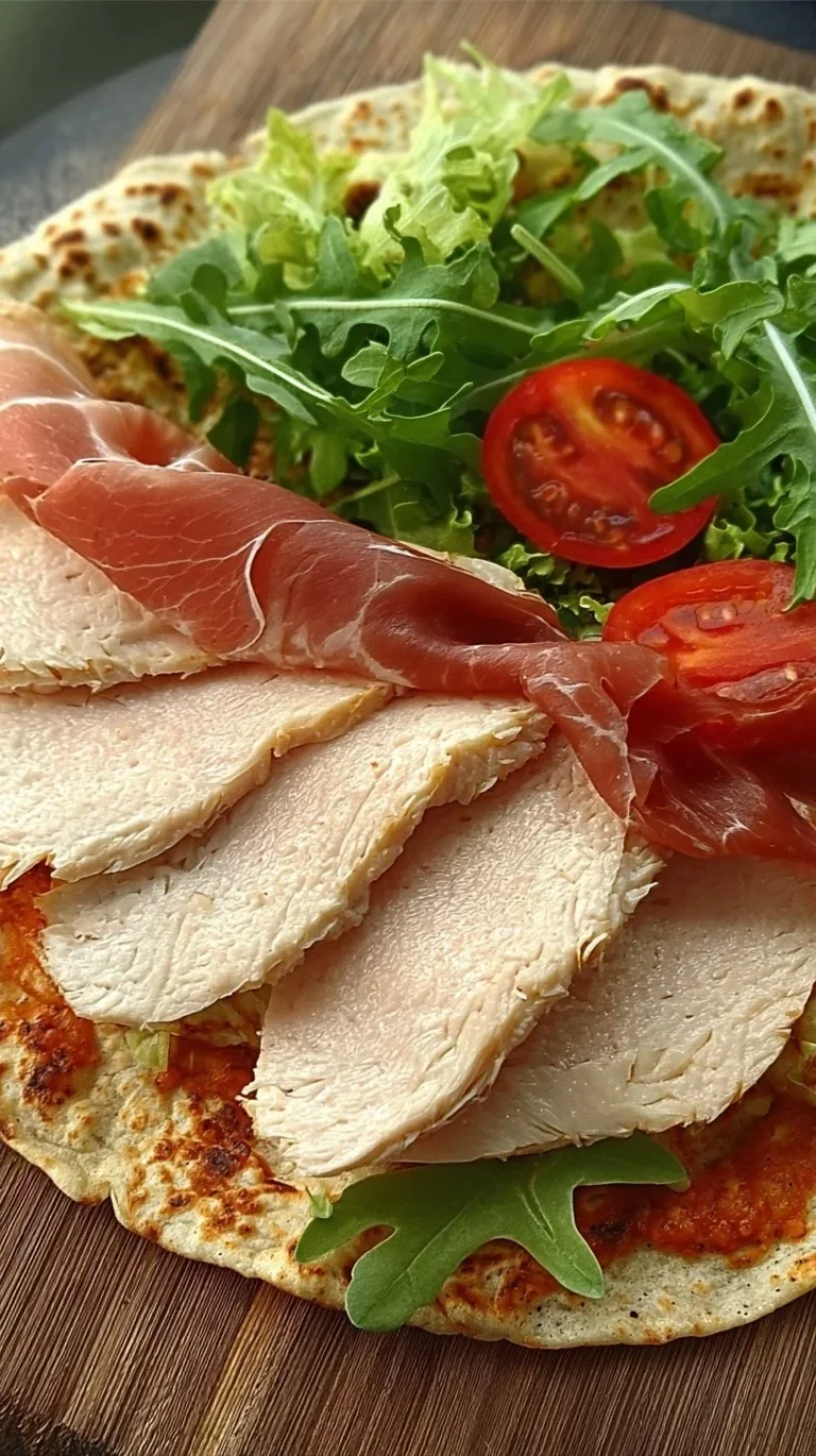 Piadina con fiambre de pollo casero, un platillo delicioso y fácil de preparar