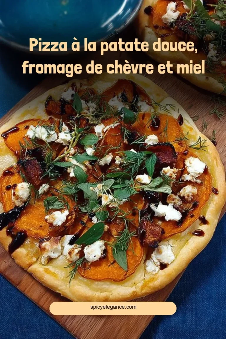 Pizza à la patate douce, fromage de chèvre et miel, un plat savoureux et original