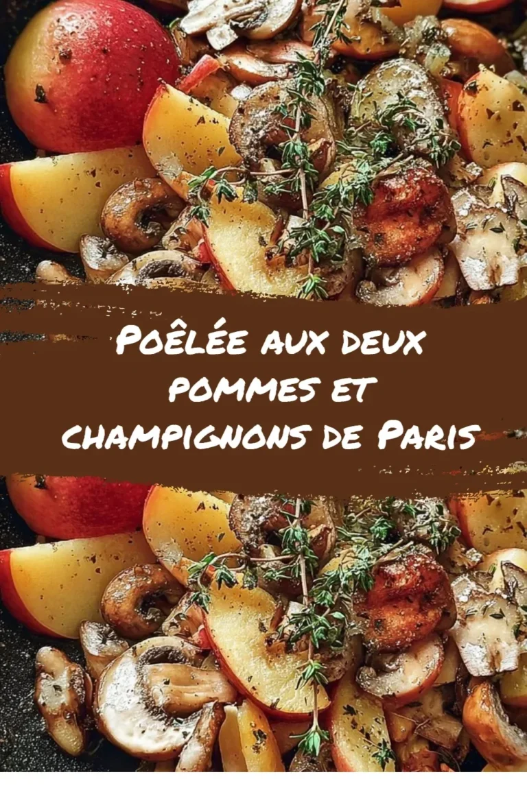Poêlée aux deux pommes et champignons de Paris, plat savoureux