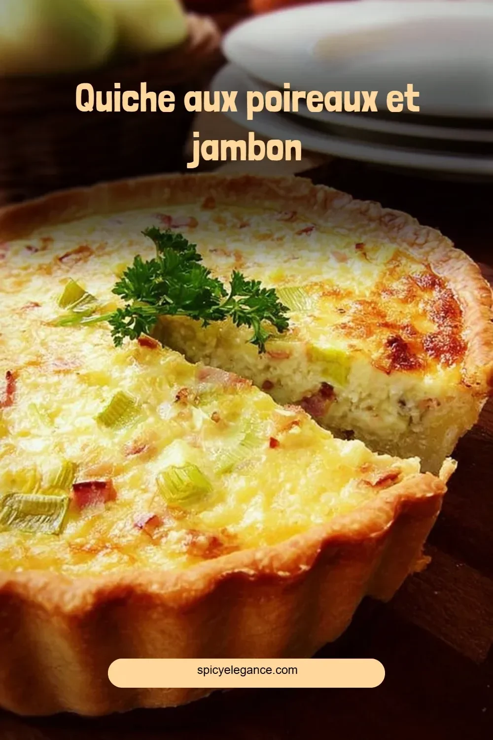 Quiche aux poireaux et jambon, un plat délicieux et réconfortant.