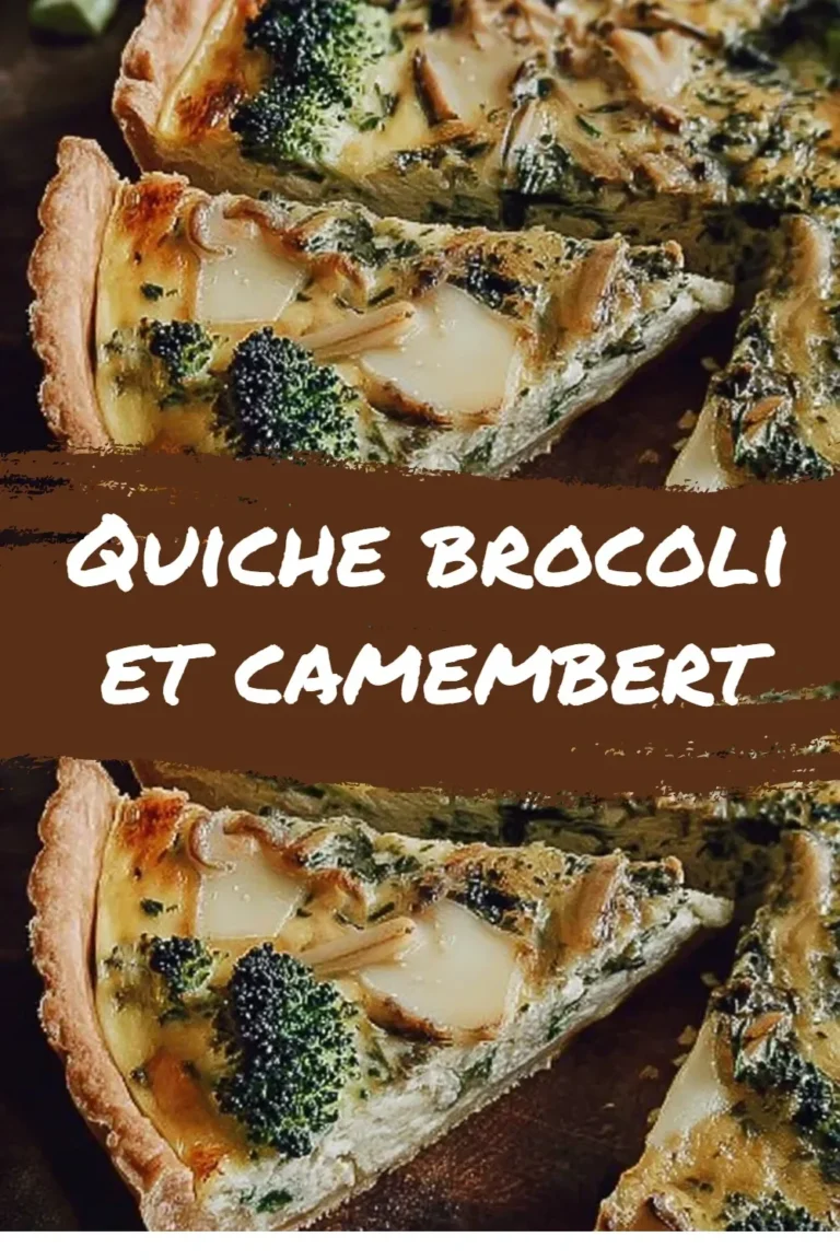 Quiche brocoli et camembert garnie de légumes et fromage