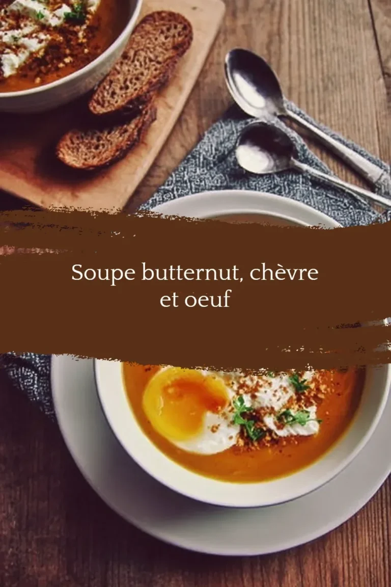 Soupe butternut avec chèvre et oeuf, un plat réconfortant