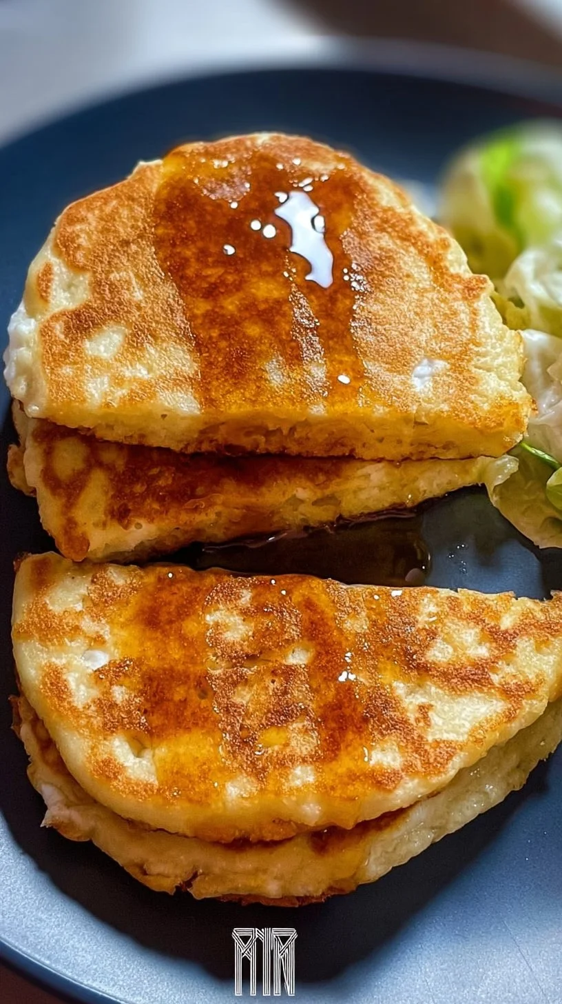 Tortas de maíz rellenas de huevo con salsa de pimentón a la miel