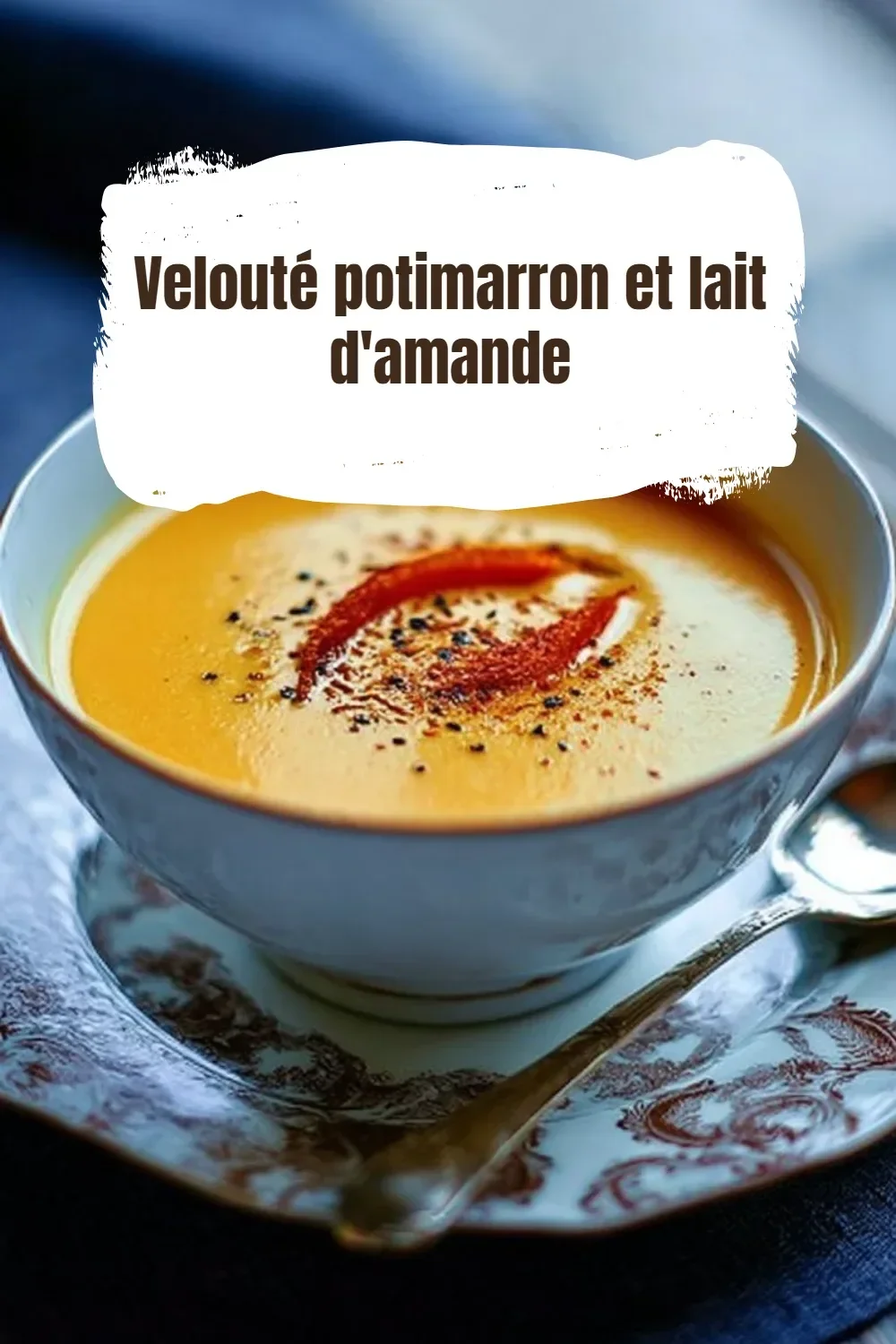 Velouté potimarron et lait d'amande crémeux et réconfortant