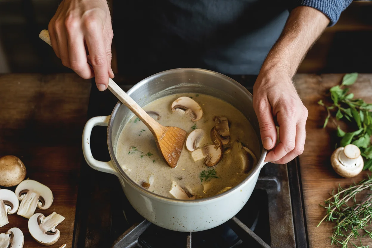 Recette simple et savoureuse de Velout&eacute; de champignons maison
