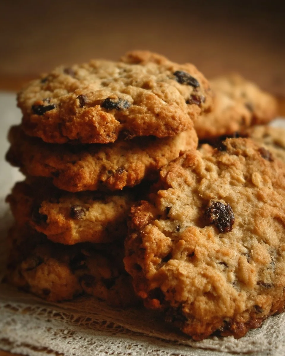 Biscuits à la farine d'avoine avec raisins secs et grains de chocolat