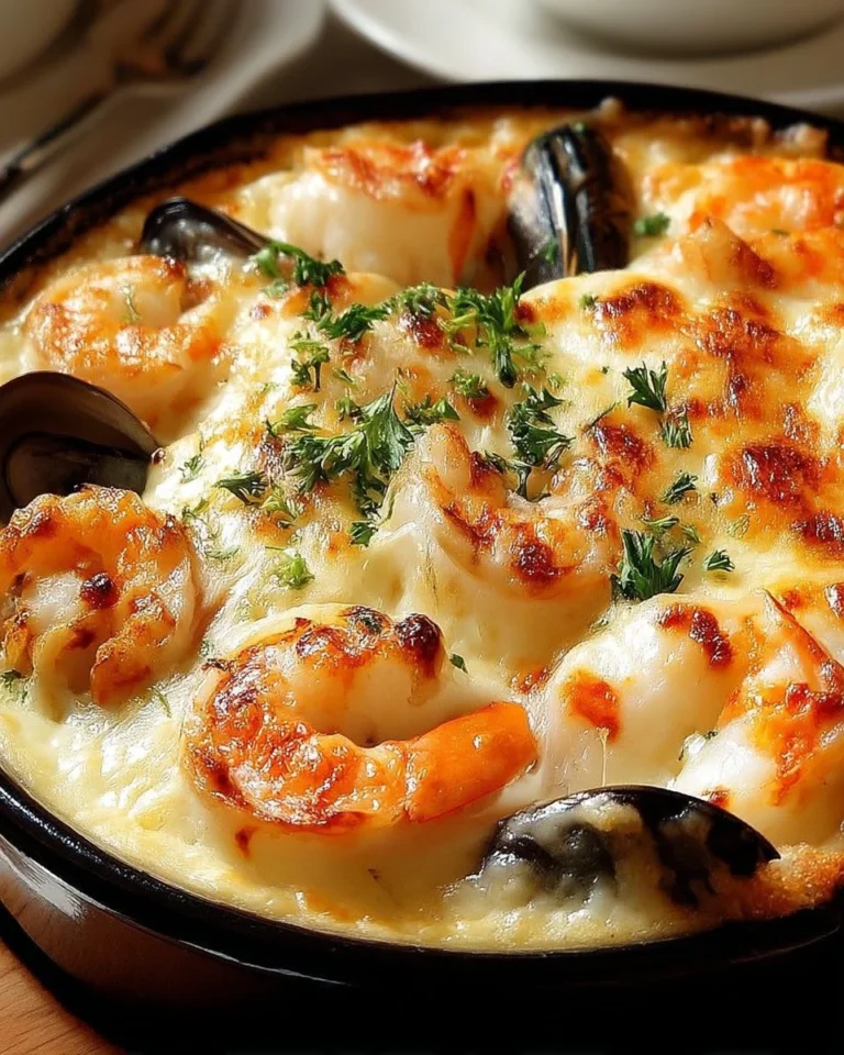Cassolette de fruits de mer gratinée, un plat savoureux aux saveurs maritimes