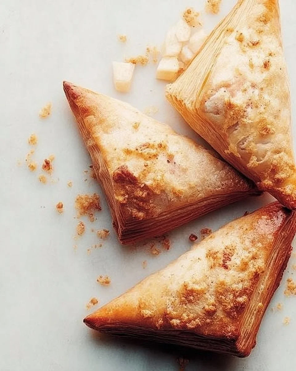 Chaussons aux pommes dorés et croustillants sur une assiette