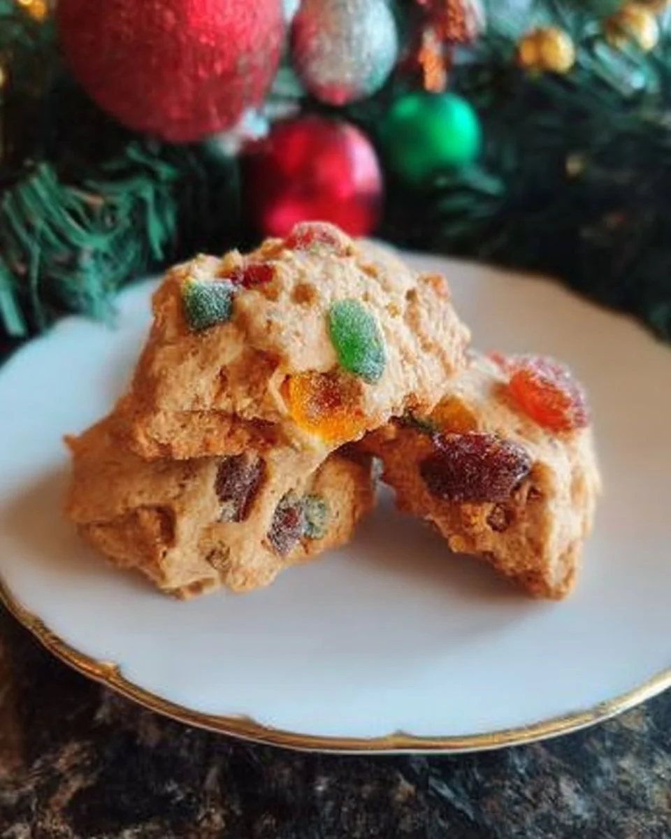 Recette de Christmas cookies décorés avec des fruits confits colorés