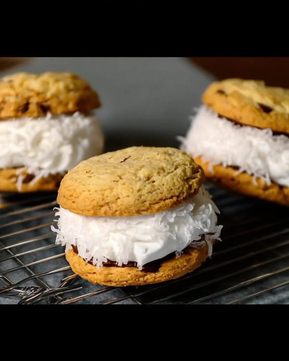 Cookie sandwich à la crème de chamallow savoureux et gourmand